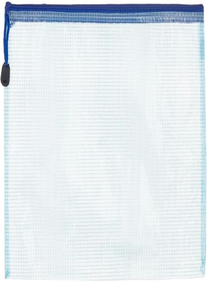 3A S-6004 Plastic Zipper File 24 * 32 cm 1 Piece - Blue
